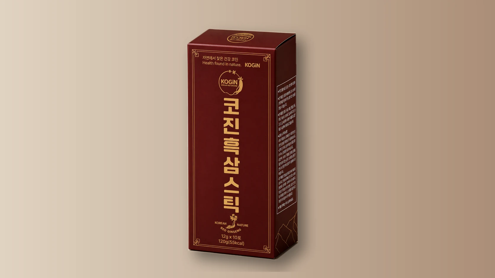 12g×10포 표시가 보이는 코진 홍삼스틱 상자